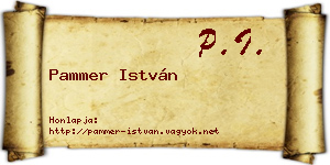 Pammer István névjegykártya